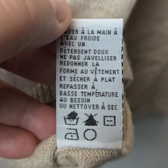 IN CASHMERE Crewneck Women Size Small 100% Cashmere Beige Color 3/4 Sleeves - Picture 6 of 10